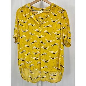 Art of ANTHROPOLOGIE Robina Trapeze Artist Top Emily Isabella Yellow Size XS